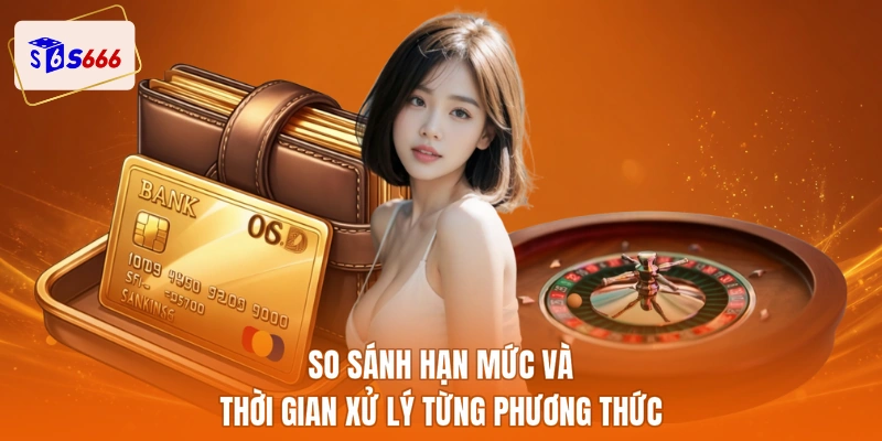 So sánh hạn mức và thời gian xử lý từng phương thức